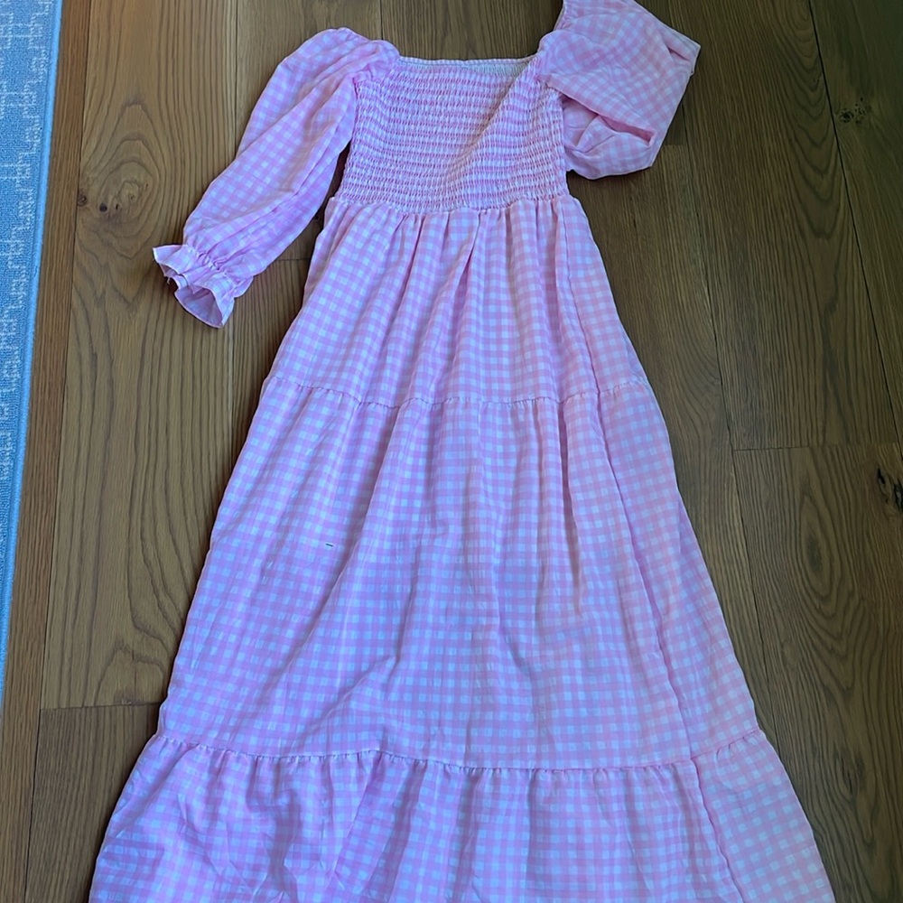 Pink gingham dress